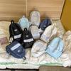 Schoolbag Fog Hemp Gray Blue Stripe Japanese Ins Junior High School Students Campus Class Commuting Versatile Going Out Lightweight Backpack