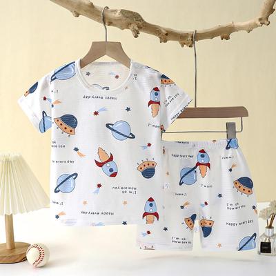 Children's Summer Cotton Pajamas: Breathable Two-Piece Set for Girls