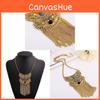 Halskette aus Edelsteinlegierung im Ethno-Stil mit geometrischem Anhänger für Vintage-Liebhaber