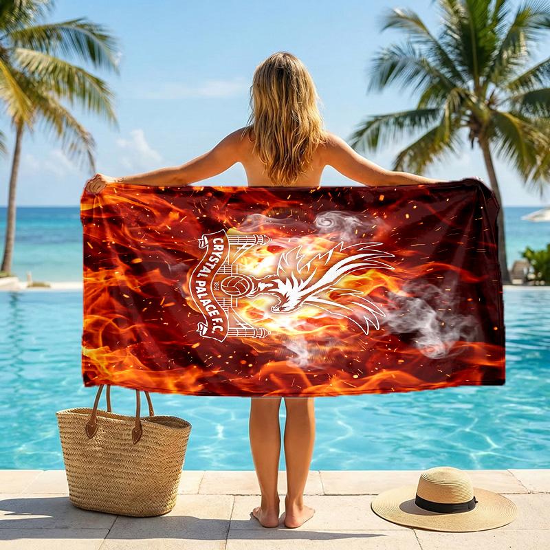 Crystal Palace Football Strandtuch Weiches Mikrofaser Sommerhandtuch Schnelltrocknend Saugfähiges Handtuch für Strand Schwimmbad Reisen