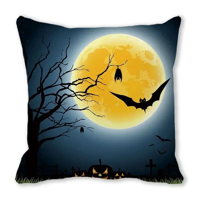 Halloween Horror Night Pattern Living Room Office Sofa Car Decorative Pillowcase
