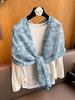 Women'S Floral Print Scarf 180X90Cm Warm Fashion Shawl With Tassels Lightweight Rectangular Sand-Proof Beach Wrap Muslim Hijab