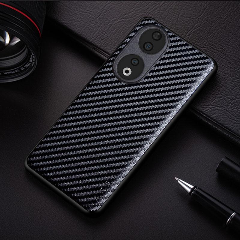 Carbon Fibre Shockproof Slim Case for Honor 90 70 50 20 10 Pro Lite Non-Slip Full Body Protective Phone Case