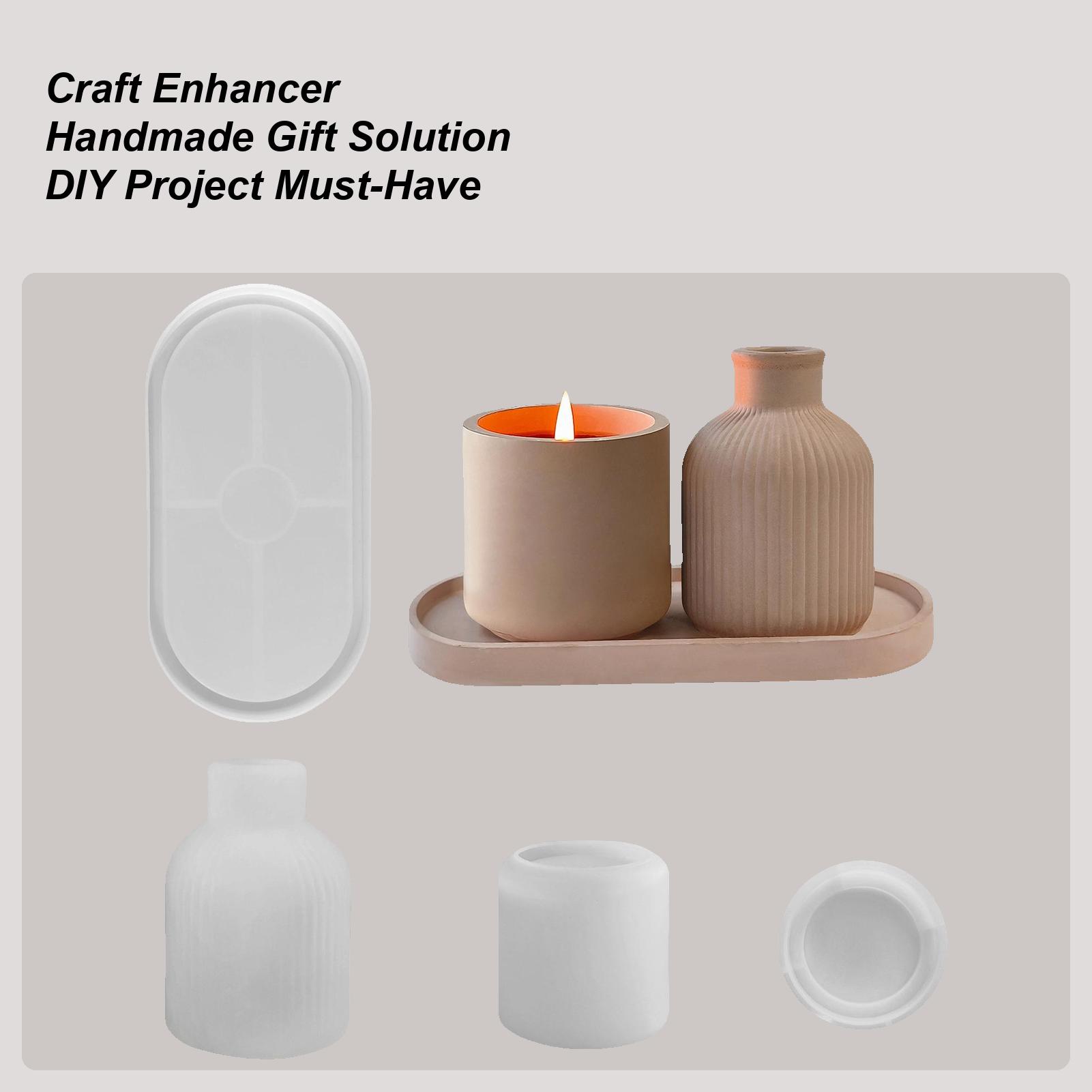 

4 шт./набор Силиконовые формы для ваз Формы для ваз для цветов Гипсовый цементный орнамент Антипригарные многоразовые формы Подсвечник для восковых свечей Домашний декор CN