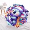 1pc Christmas Koala with Presents Umbrella with Plastic Handle,Suitable for All Seasons Home Travel Outdoor UmbrellaDD482