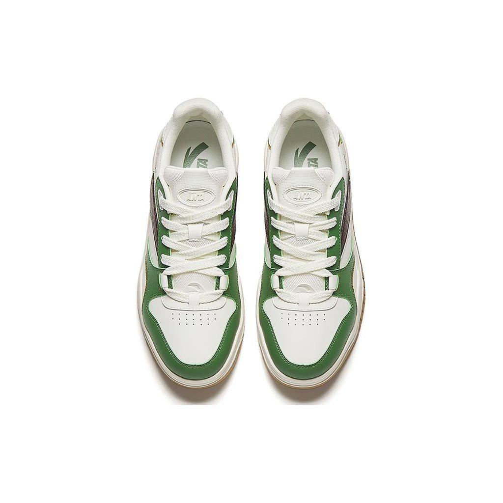 Anta Wave Shoes Thick Sole Non-Slip Increased Height Low-Top Skate Shoes Men Sneakers White Green 912348003-8