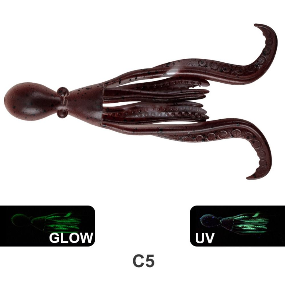 

Резиновая приманка для соленой воды в виде осьминога 9,5 см 5 г рыболовные снасти 2024 приманка в виде кальмара 9.5cm 5g-Brown-3D