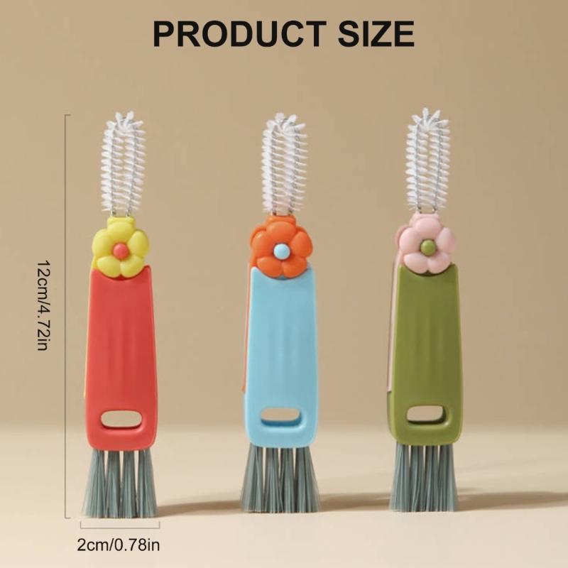 User friendly Cup Lid Cleaner 3 Way Design Scraping Scrubbing Wiping Kitchenwares Plastic Tool