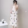 Women's Sweet Camisole Pajama Dress - Cute, Long, Imitation Cotton, Round Neck, Summer Wear, Versatile for Home and Outdoors.