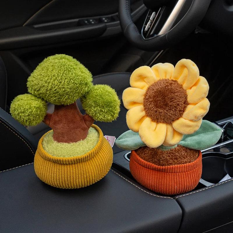 Simulation Potted Plant Dolls Stuffed Sunflower Persimmon Bamboo Plush Toys Soft Home Table Car Decoration Flowers Nice Gifts