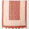 Four Seasons Available Cotton And Hemp Texture Scarf, Elegant Wind Orange Cashew Soft Tassel Silk Scarf, Shawl For Women