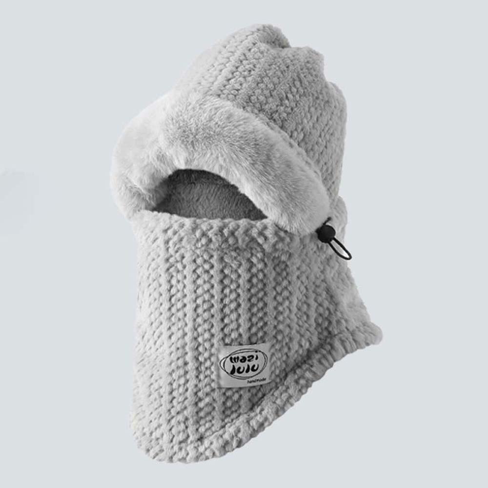 Plush Winter Integrated Scarf Cap Soft Cold Proof Scarf Versatile Pullover Mask Cap  Anti-cold