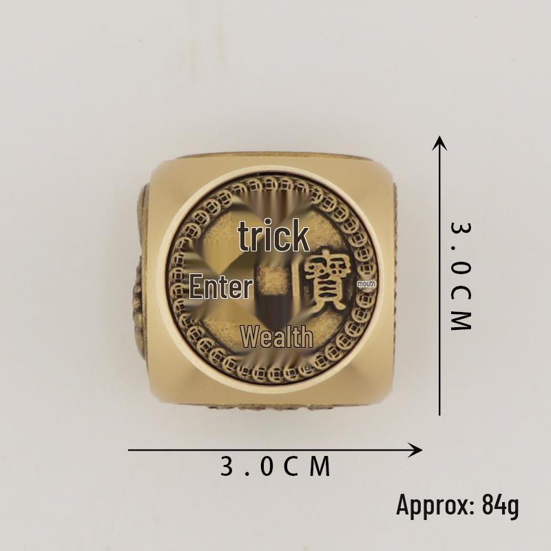 Brass Alloy Six-Sided Copper Spinner – Decompression Handheld Cube
