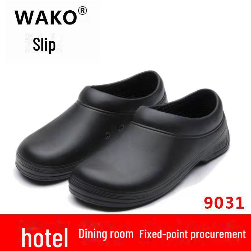 

Взуття шеф-кухаря WAKO сліпони: Водонепроникні та маслостійкі, протиковзкі для кухні, готелю, ресторану - Унісекс робоче взуття 9031. size 46 чорний
