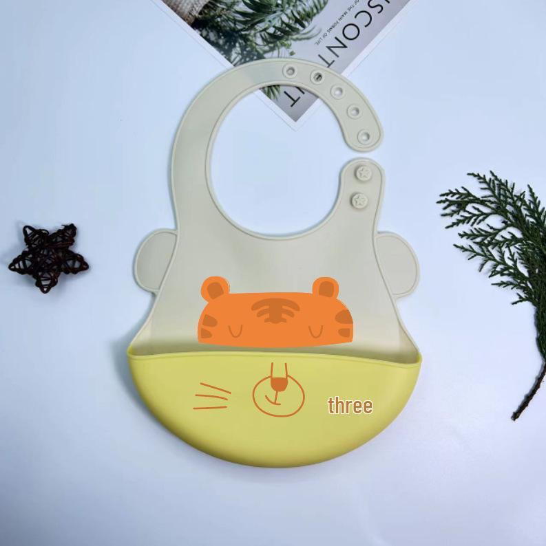 Waterproof Silicone Baby Bib - Large, Wash-Free, Drool & Meal Bib for Newborns and Children