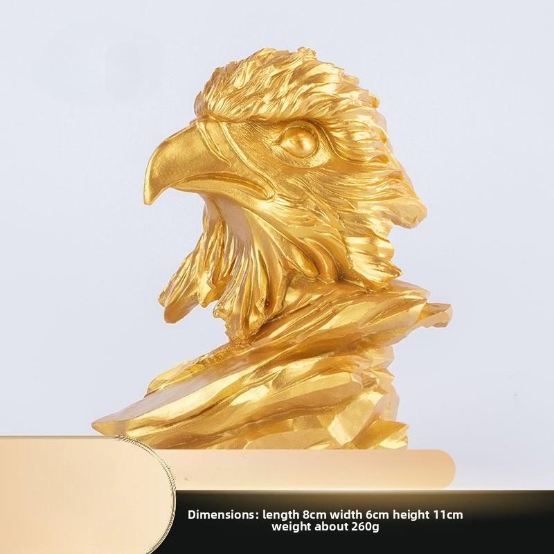 Resin Golden Eagle Figurine Home Protection and Wealth Attraction for The Office Decor