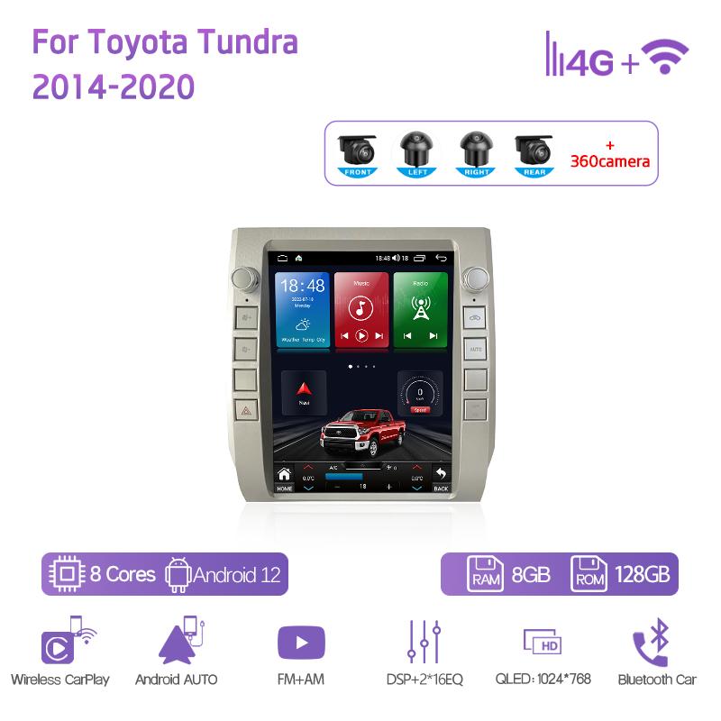 12.1Inch Car Smart Multimedia Video Player For Toyota Tundra 2013-2020 GPS Navigation Android12 8+128G 8 Cores CarPlay Radio 4G