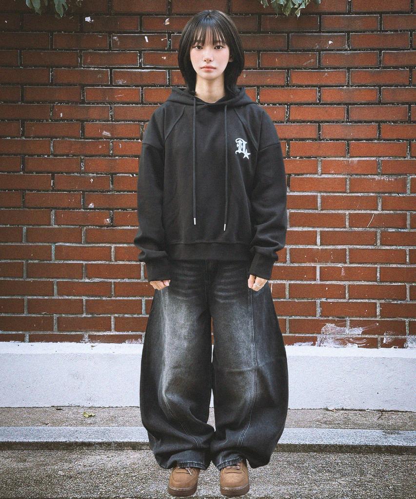 Gothic 3D Symbol Embroidered Hoodie_Black