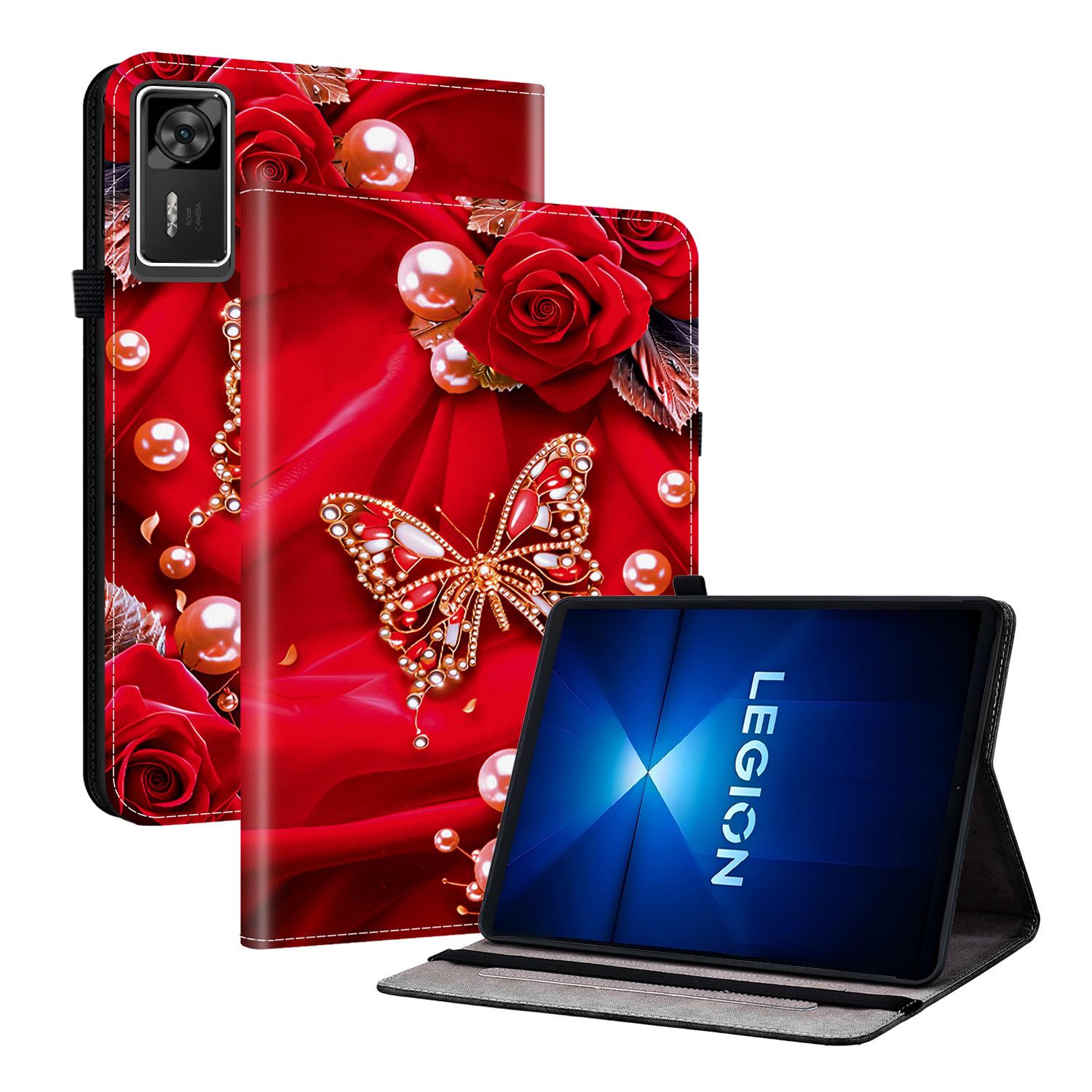 

Для Lenovo Legion Y700 Gen 4 Шкіряний чохол з принтом, підставка, чохол для планшета з відділеннями для карток