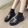 New Girls' Single Shoes, Girls' Student Shoes, British Platform-soled Older Children's Shoes Are Non-slip, and Women Wear Solid-color Overalls In