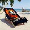 Flame Football Theme Pattern polyester microfiber beach towel is highly absorbent, suitable for swimming and beach outings