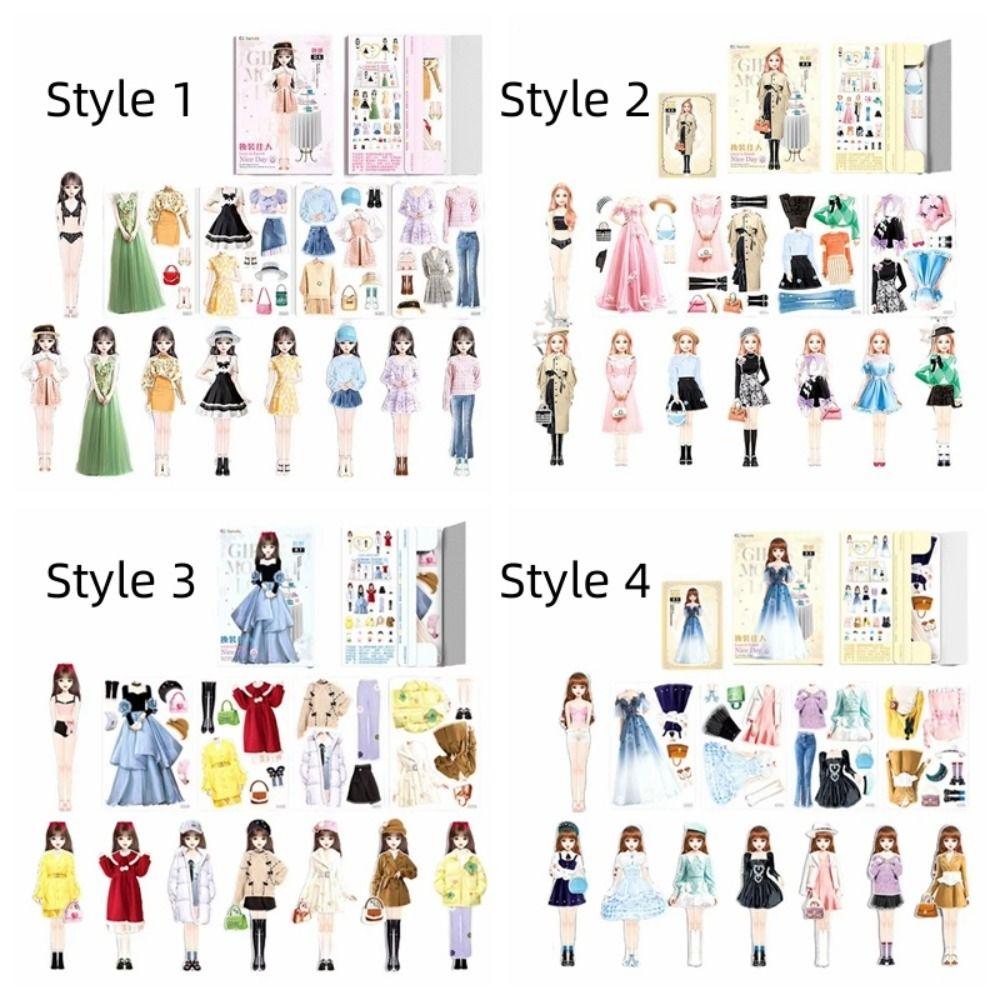 Pretend Play Magnetic Dress Up Dolls Magnet Clothes Girls Princess Stickers  Birthday Gift