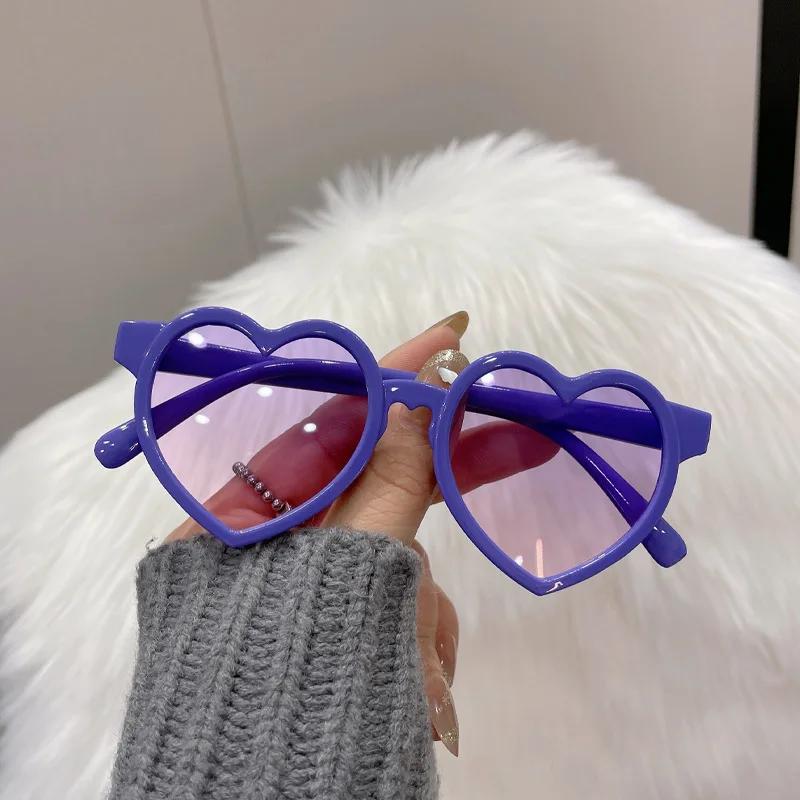 Children's Cute Heart-shaped Sunglasses Kids Retro Cute Pink Love Sun Glasses Frame Fashion New Girls Boys Baby UV400 Eyewear