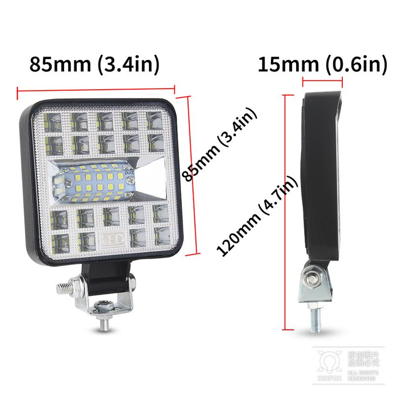 Car LED Work Light Combo Beam 3030 SMD 87 Watts Super Bright Flood Spot 6500K DC 12-24 Volts Spotlights Truck 4x4 4WD