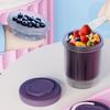 Portable Fruit Cup With Fork, Double-Layer Draining Salad Container, Leak-Proof Food Storage Box For Office, Picnic, And Travel