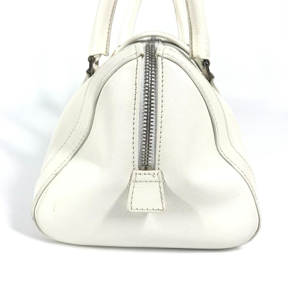 Dior D Logo Tasche Oberer Griff Breite Tasche D Schnalle Handtasche Leder Weiß