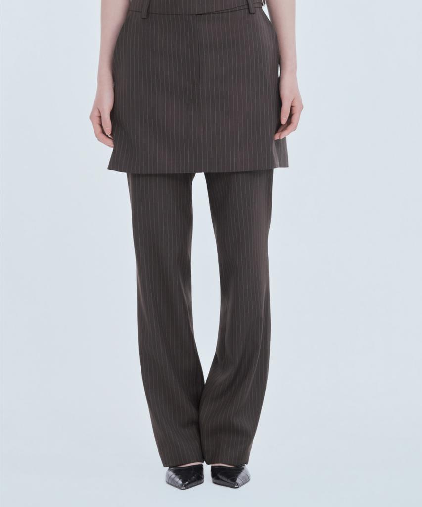 Mausolleum Mila Waist A-Line Skirt - Brown Stripe
