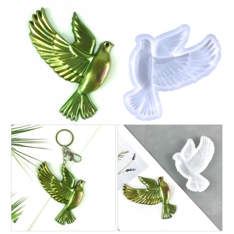 Pigeon Keychain Silicone Mold Keychain Charms Resin Mold Animal Epoxy Resin Casting Mold for DIY Crafts Car Home Decor
