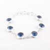 Natural London Blue Topaz Gemstone 925 Sterling Silver Jewelry Handmade Bracelet RB-13-5