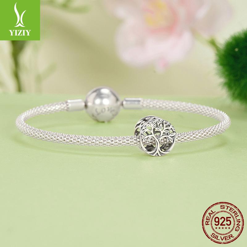Hollow Tree Of Life S925 Sterling Silver Beads Loose Beads Retro Trend Diy Lucky Beading Accessories