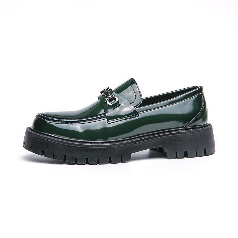 Men's British Style Formal Leather Slip-on Loafers - Thick Sole, Height Increasing, Big Toe Casual Shoes