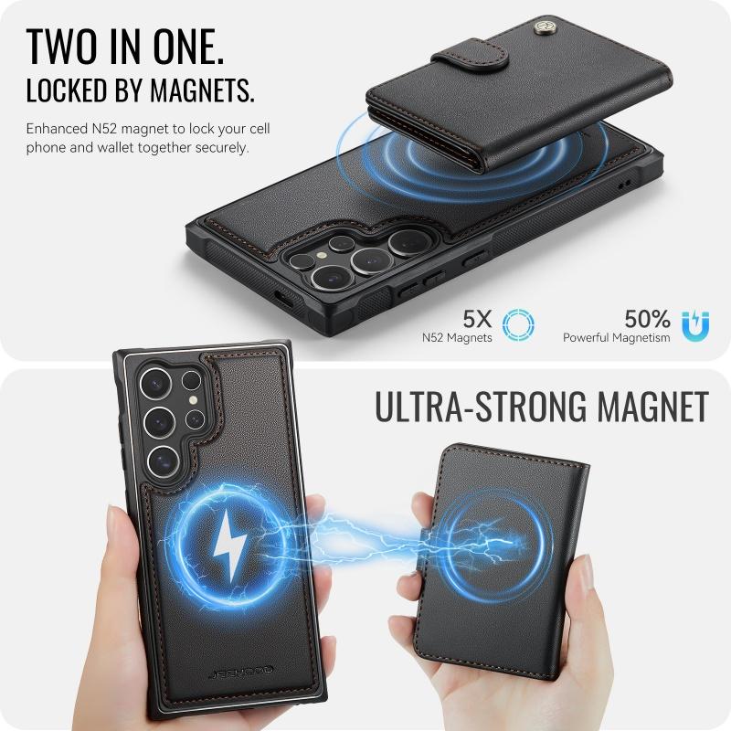 2 In 1 Magnetic Detachable Wallet Case For Samsung Galaxy S25 Ultra S24 Plus S23 S22 S21 S20 FE Luxury Leather Card Slots Cover