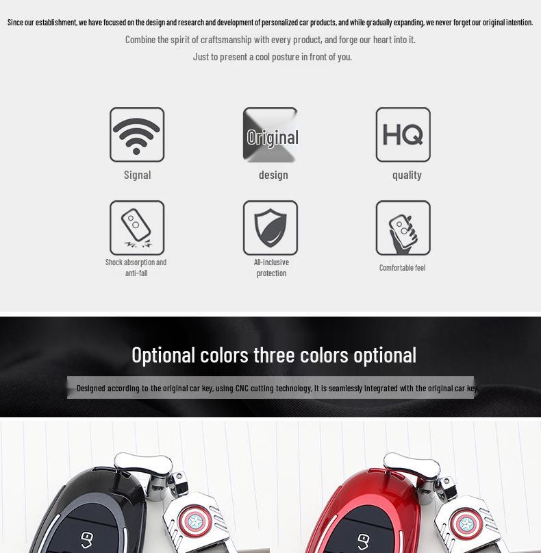 Bestune Marvel Car Key Cover: Stylish, Personalized Remote Case with Buckle Design