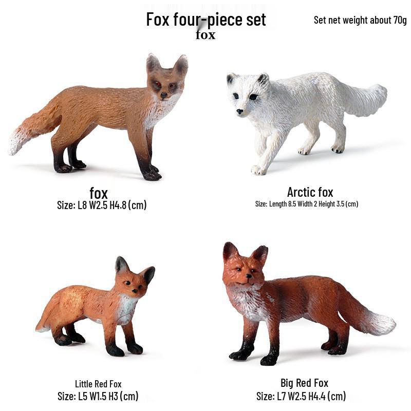 Wild Jungle Animal Models: Mini Pig, Deer, Fox, Squirrel, Elk & Raccoon Toys