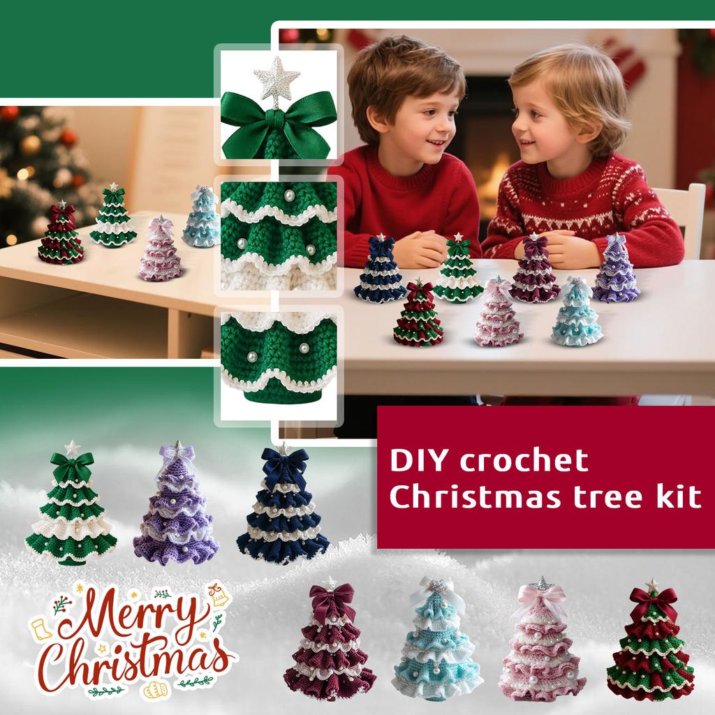DIY Crochet Christmas Tree Kit Handmade Holiday Decoration Set
