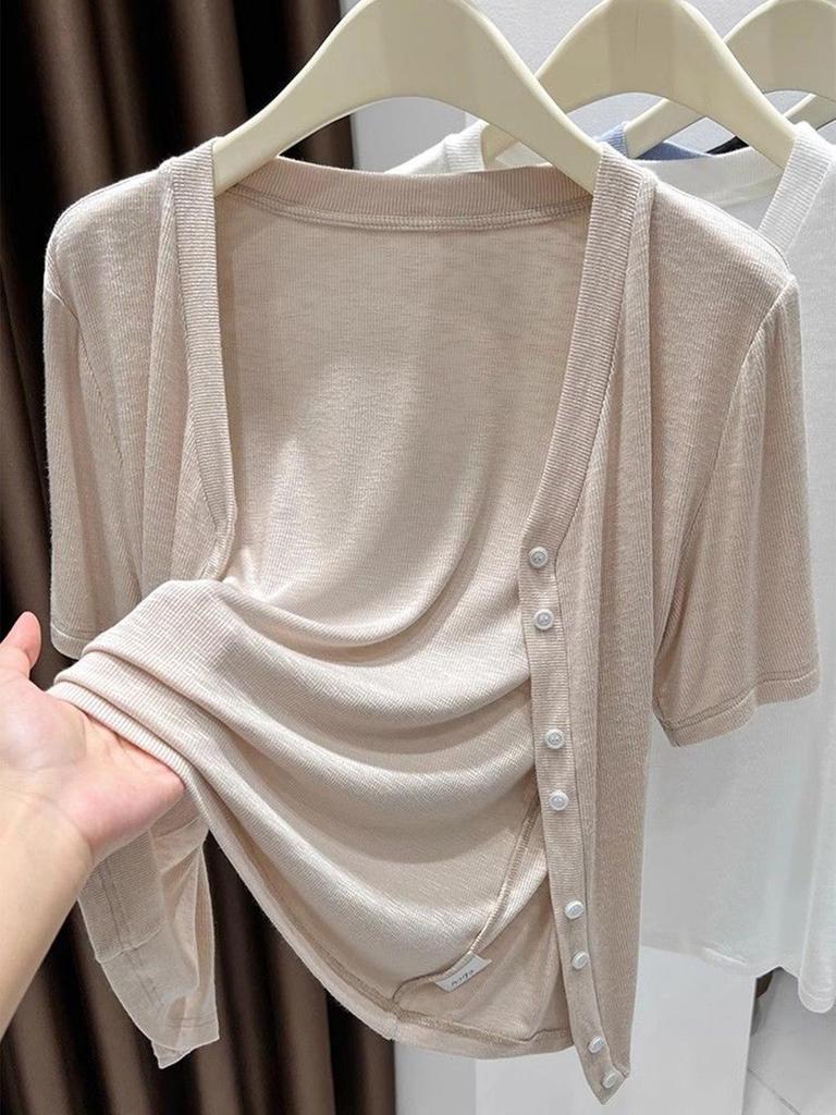 Di Yun Y2K Style Simple Short-Sleeved Women's Shirt - 2026 Spring/Summer Collection