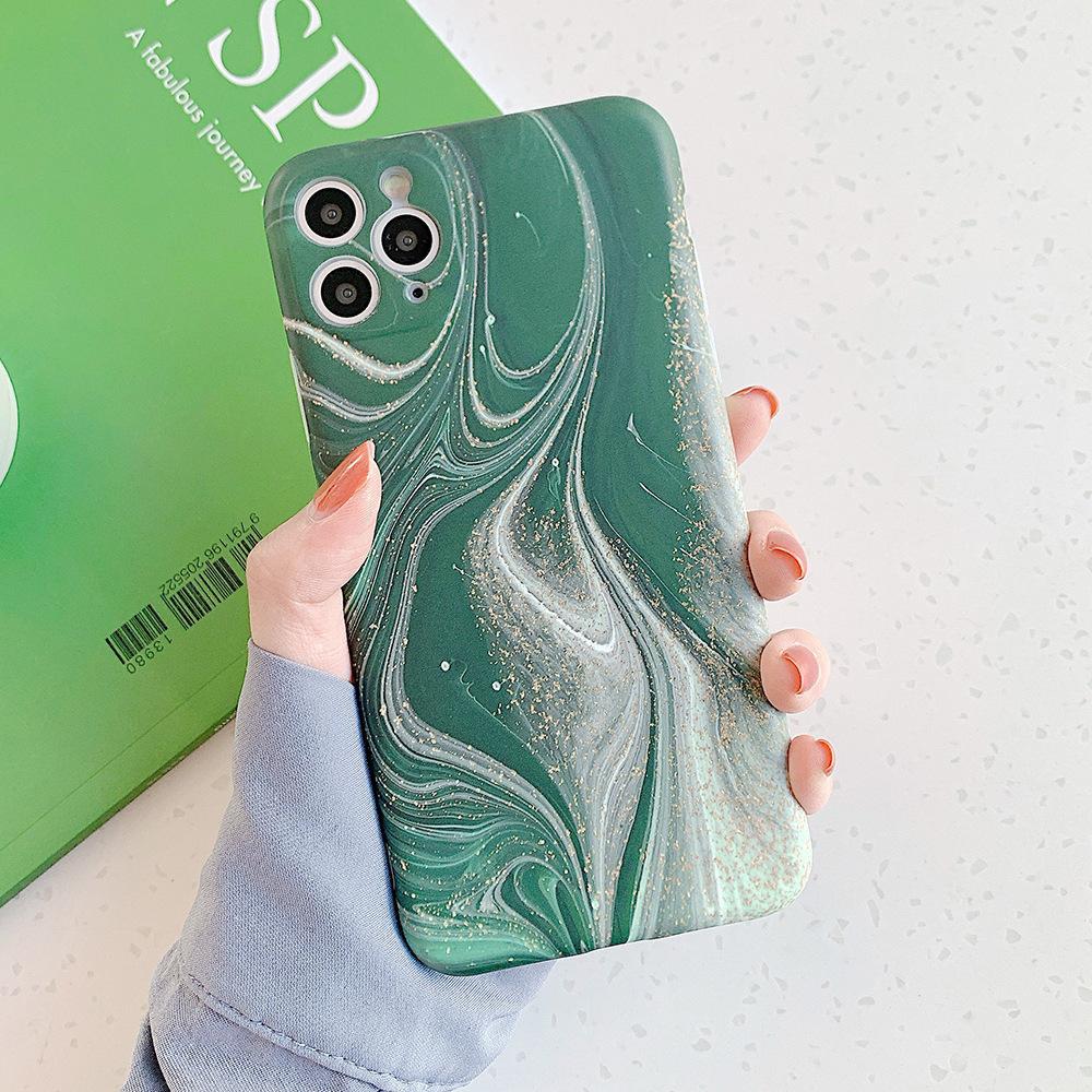 Literature and Art Gradual Change Marble Mobile Phone Case 17ProMax Mobile Phone Case 16pro Rock Large 14/15 Soft Case 17Air