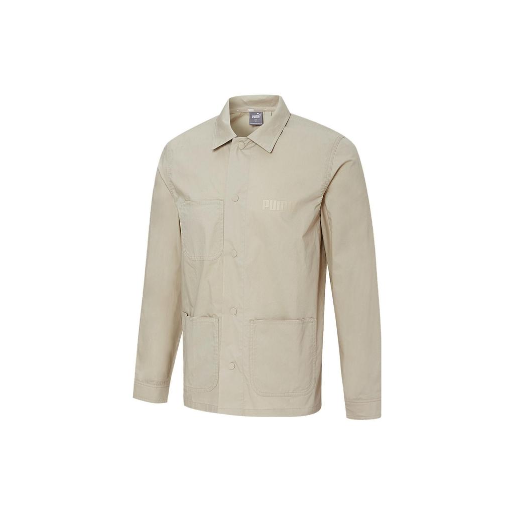 Puma Logo Embroidered Solid Color Polo Jacket Men Jackets Off-White 849312-64