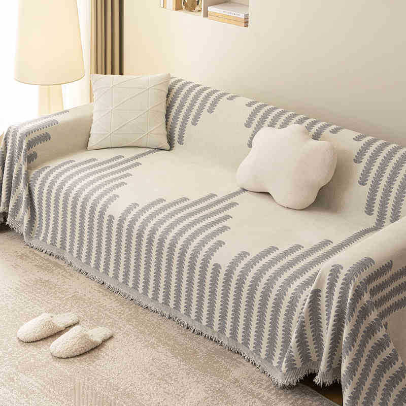 

Чехол на диван из шенилла-жаккарда - Защита мебели от домашних животных, нескользящий, с бахромой, всесезонный для одинарных/двойных/секционных диванов 180 * 130Cm single pack