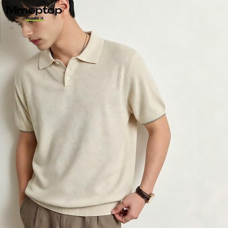 MMOPTOP Men s Linen Blend Knit Polo Shirt XL