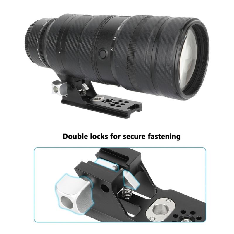 Aluminum Alloy Quick Release Plate For DSLR Camera Long Lens With Secure Locking Mechanism And Enhances Stability