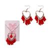 Trendy Resin Heart Pendant Necklace/Ear Hooks Acessories Dainty Neckchains/Earrings Adornment for Daily Wear Dates Party