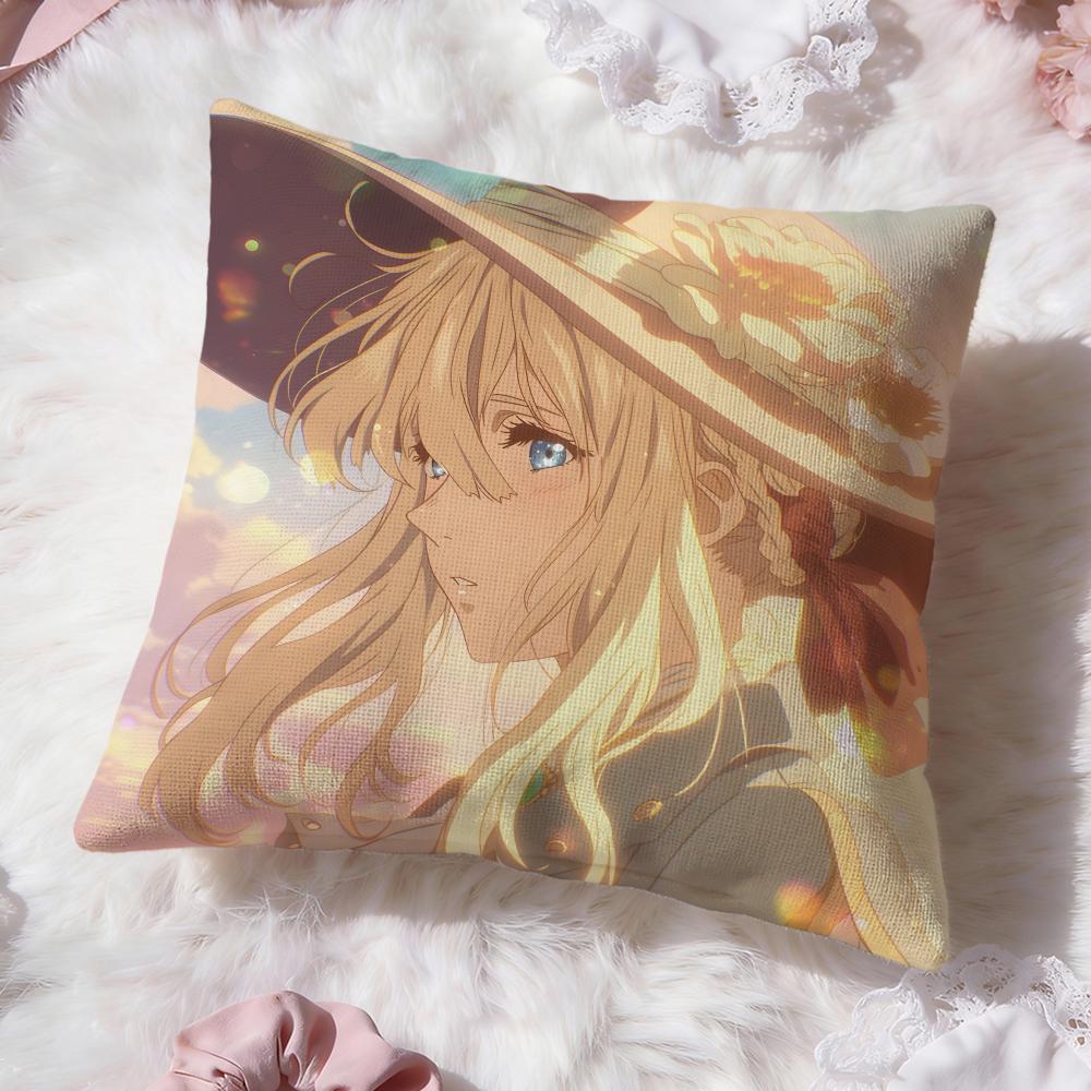 anime v-Violet Evergarden Cushion Cover Premium Comfort Reversible Pillow Cove -Two in One Design for Any Room & Car Interior