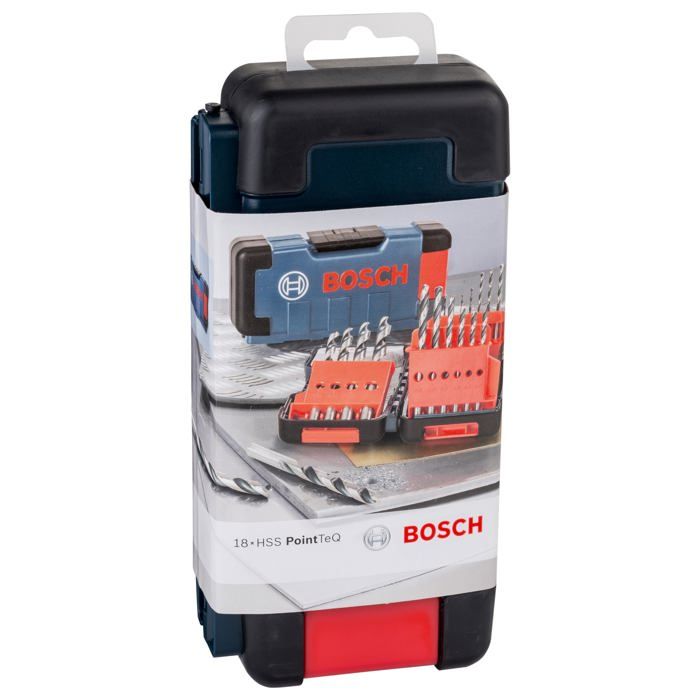 Bosch coffret toughbox 18 forets métaux hss pointteq - 2608577350