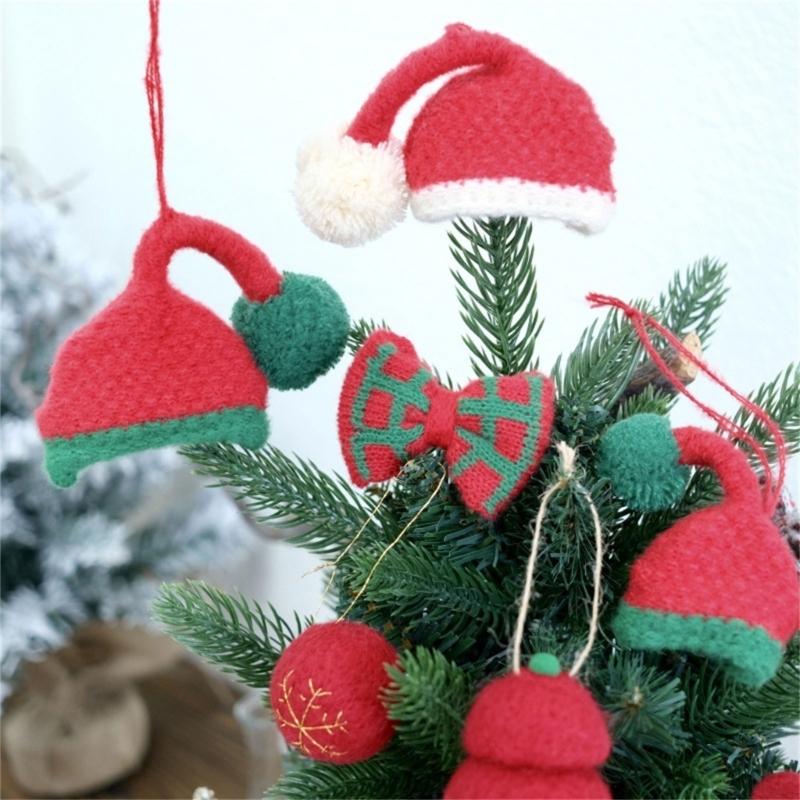 Festival Santa Hat Decoration Handmade Craft For Kids Holiday Gift Wrapping Bottle Decorations