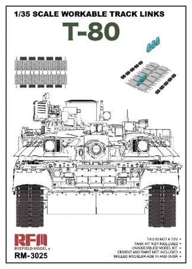 Ryefield Models 1/35 Scale T-80 Series Working Track Plastic Model Kit RFM3025